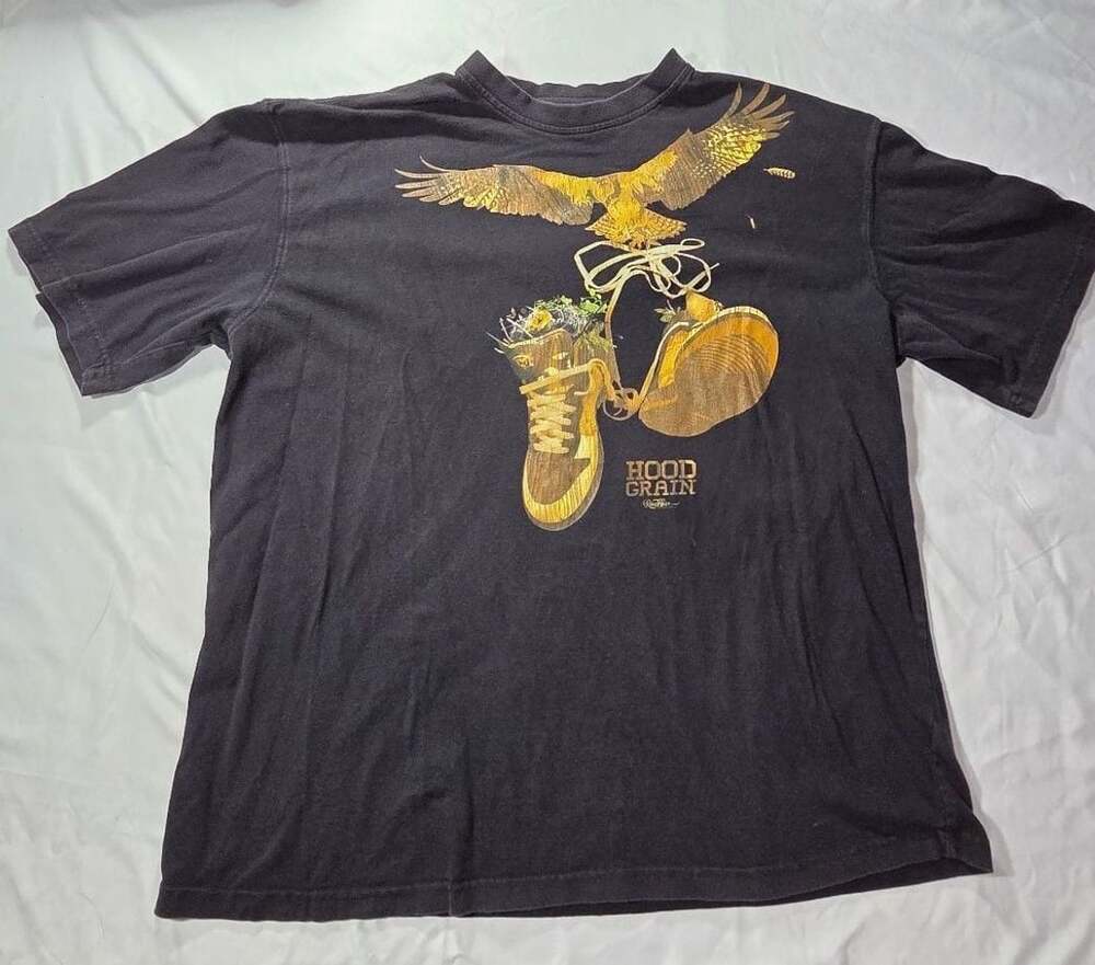 RocaWear Hood Grain Graphic T-Shirt Size 2XL Black